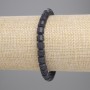 Brățară din lavă vulcanică neagră, mărgele cilindrice, diametru 6×6 mm, lungime 18 cm, elastic