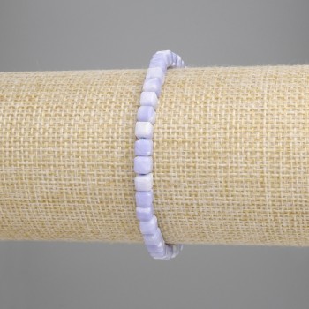 Brățară din agat albastru deschis, cuburi facetate, diametrul 4×4 mm, lungime 18 cm, elastic