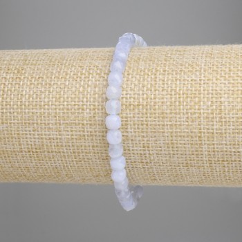 Brățară din agat albastru, cuburi fațetate de 5x5 mm, lungime 18 cm, pe elastic