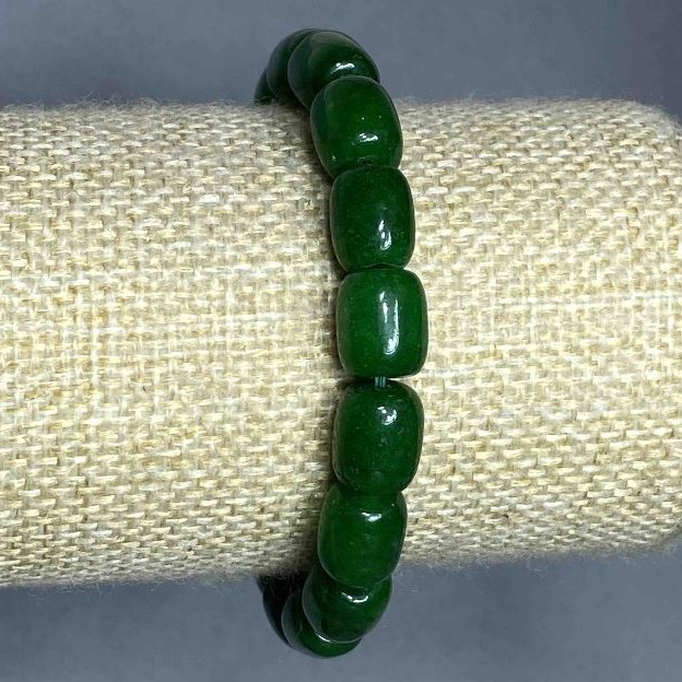 Brățară cu crizopaz în formă barilă, diametrul 10x8 mm, lungime 18 cm, elastic