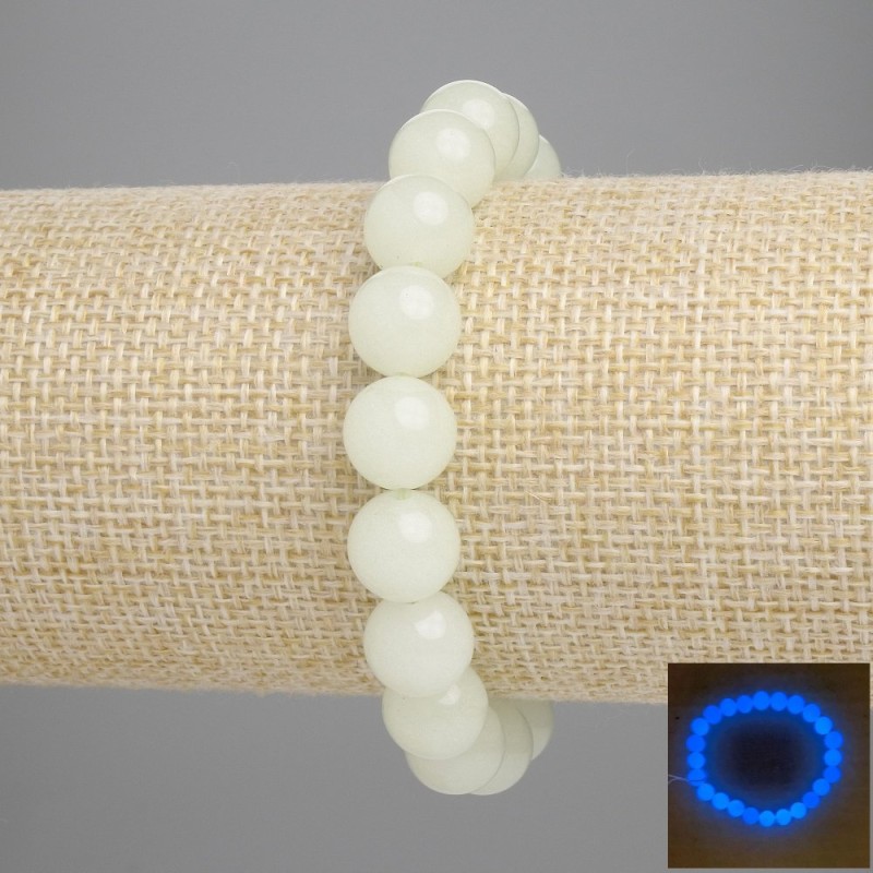 Brățară Onix (strălucire albastră) mărgele netede, diametrul 10 mm, lungime 18 cm, pe elastic