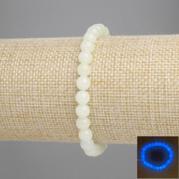 Brățară din onix (luciu albastru) bilă netedă, diametru 6 mm, lungime 18 cm, pe bază elastică