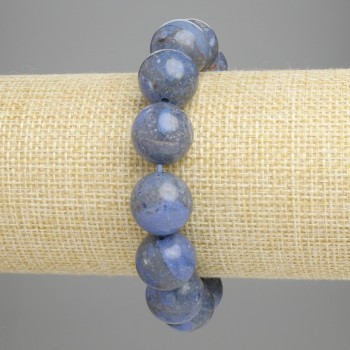 Brățară din coral poros, mărgele netede de 14 mm, lungime 18 cm, elastică