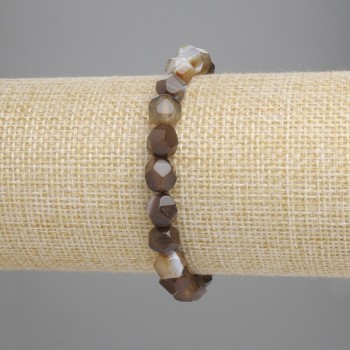 Brățară din agat, fețe multifacetate, diametru 8x7 mm, lungime 18 cm, elastică