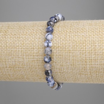 Brățară din agat „Venele Dragonului” – bile lucioase, diametru 6 mm, lungime 18 cm, pe bază elastică