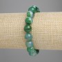 Brățară verde din agat cu bile netede, diametrul 10 mm, lungime 18 cm, elastice