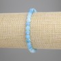 Brățară din agată albastră înghețată, mărgele netede, diametru 6 mm, lungime 18 cm, pe elastic