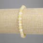 Brățară din agat galben înghețat, mărgele netede de 6 mm, lungime 18 cm, pe elastic