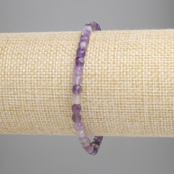 Brățară din ametist facetat, în formă de cuburi de 4x4 mm, lungime 18 cm +/-, pe bandă stretch