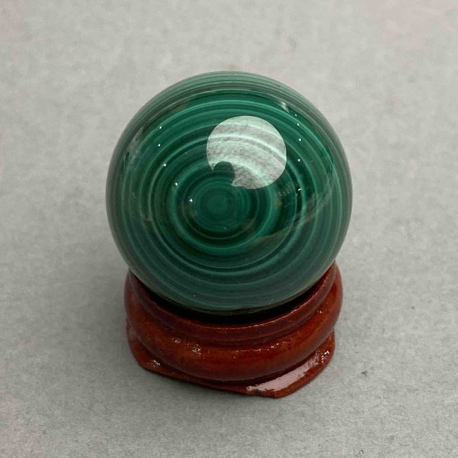 Sferă suvenir din malahit, diametrul 26 mm, greutate aproximativă 38 g