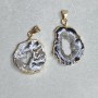 Pandantiv din piatră naturală de agat, tăietură druzy 23-25×20-22 mm, lungime 32-37 mm, dimensiune asortată