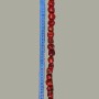 Mărgele din coral natural, fațetate, sortiment de dimensiuni, diametre asortate: 12–20×18–24 mm, greutate aproximativă 258 g, lungime 42 cm, pe fir