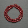 Mărgele pe șnur din coral presat, formă sferică fațetată, diametru 8 mm, lungime 36 cm