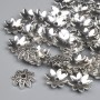 Capace pentru mărgele, culoare argintiu metalic, diametrul 9,5×1 mm, gaură diametrului 1,7 mm, ambalaj 40 buc.+