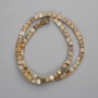 Mărgele de jasper peisaj cubice, diametrul 4,5 mm, lungime aproximativă 39 cm, pe șnur
