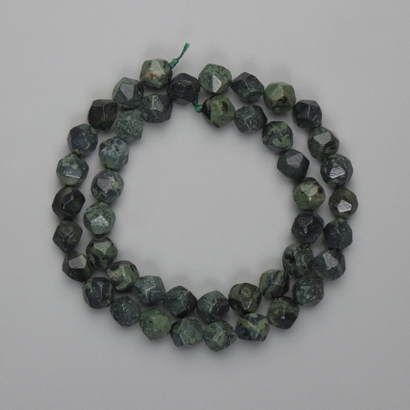 Mărgele Ocean Jasper multifacetate, diametru 8×7 mm, lungime 38 cm, pe fir