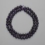 Mărgele de ametist, sferice netede, diametrul 6 mm, lungime 38 cm, pe șnur