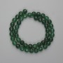 Mărgele de nefrit, sferice, tăiate facetat, diametrul 8 mm, lungime 36 cm, pe șnur