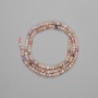Mărgele din rodonit, cuburi facetate, 3×3 mm, lungime 39 cm, pe șnur