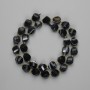 Mărgele de agat fațetate, formă romb, 10x9 mm ±, cu mărgele de 3 mm ±, lungime 37 cm ±, pe șnur