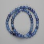 Mărgele albastre din aventurin, rotunde, netede, 6,5 mm, 38 cm pe fir