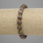 Brățară cu jasper de peisaj, cuburi tăiate 8x8 mm, mărgele de nisip 3 mm, lungime 18 cm, elastic