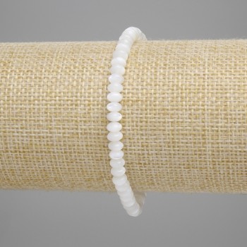 Brățară cu rondelle de sidef, diametru 5×2 mm, lungime 18 cm +/- elastică