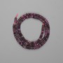 Mărgele rubin facetate, rondelle, 4×2 mm, pe șnur, lungime aproximativă de 38 cm
