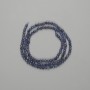 Mărgele de safir, sferice tăiate cu fațete, 3 mm, lungime aproximativă de 39 cm, pe șnur