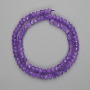 Mărgele ametist facetat în formă rondel, 6×4 mm, lungime aproximativă 37 cm, pe șnur