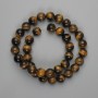 Mărgele ochi de tigru, sferice netede 10 mm, lungime 37 cm +/- pe fir