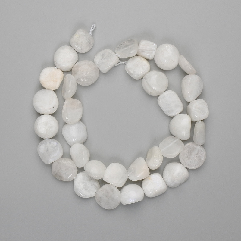 Mărgele Adular, fațetate, 9–13 mm, lungime 39 cm, pe șnur