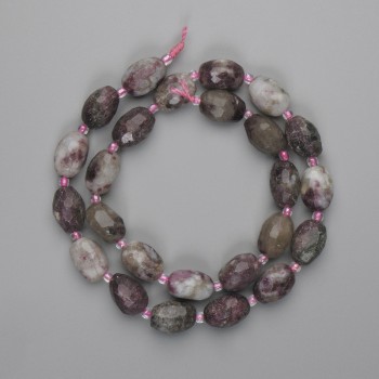 Mărgele turmalin, fațetate 14×8–9 mm, mărgele de nisip de 3 mm, lungime 39 cm