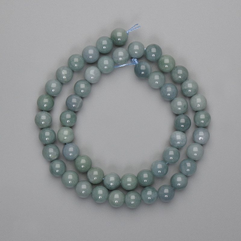 Mărgele de jadit, bile netede de 8 mm+-, lungime 38 cm+
