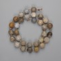Mărgele de coral multifacetate 10×9 mm ±, mărgele de nisip 3 mm ±, lungime 38 cm ±