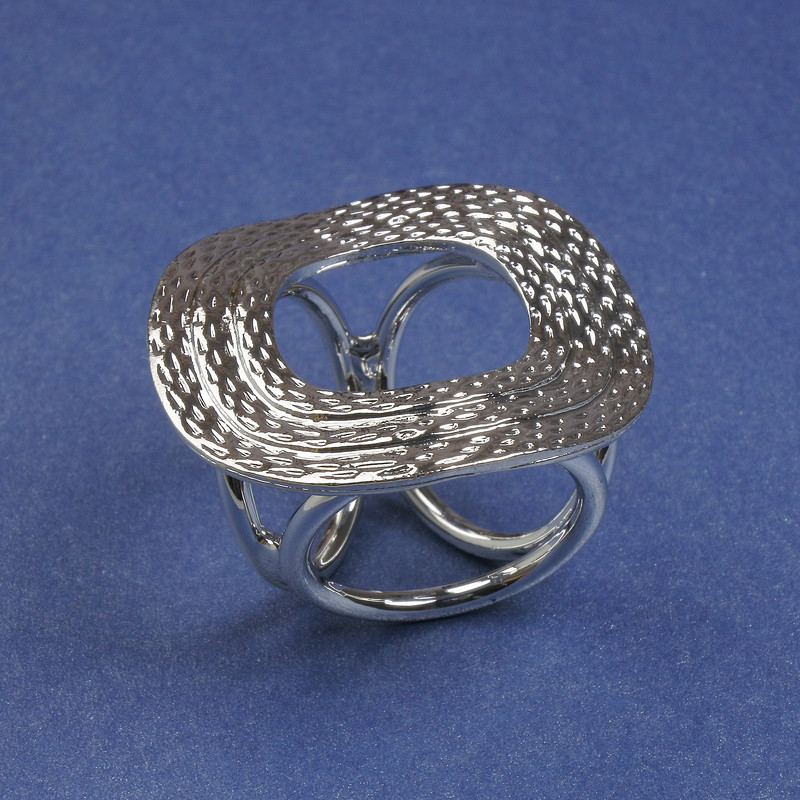 Broșă-clemă pentru șaluri și eșarfe, 37 mm ±, metal argintiu, diametrul 21 mm