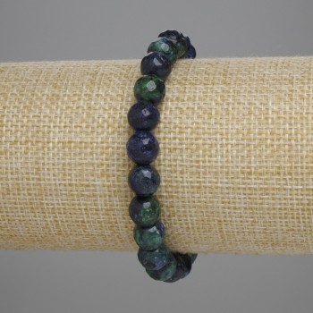 Brățară cu azurit, mărgele fațetate de 8 mm, lungime 18 cm, pe elastic