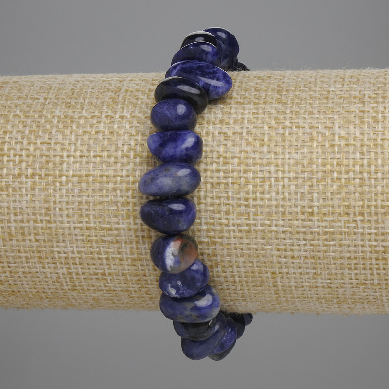 Brățară din sodalit facetat 8–13×6–7 mm, lungime 18 cm, elastică