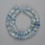 Mărgele din acvamarin, fragmente, 9-15×3-5 mm, lungime 40 cm, pe fir