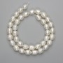 Mărgele din perle naturale de râu, 9–10×7–8 mm, lungime aproximativă 36 cm, pe fir