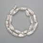 Perle baroce cu nuanță petrol, 16-23×7-8 mm, +- lungimea șnurului 38 cm+