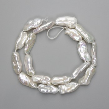 Mărgele baroce cu nuanță de benzină, pe șnur, 20–26×9–12 mm, lungime 41 cm