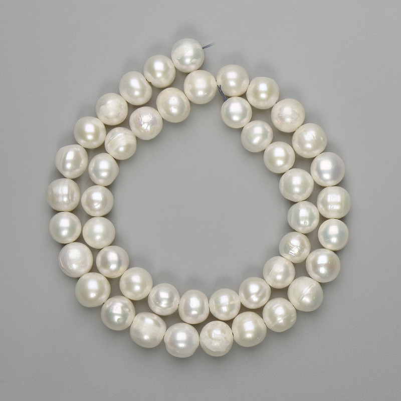Mărgele din perle de râu naturale, 8,5×8–8,5 mm, lungime 38 cm, pe fir