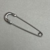 Broșă-pin din metal, culoare oțel închis, 20×77 mm
