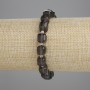 Brățară din cuarț fumuriu facetat în formă de cub, diametru 8×8 mm±, mărgele de 3 mm±, lungime 18 cm±, pe elastic