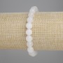 Brățară din cuarț alb cu mărgele facetate, diametrul 8 mm, lungime 18 cm, pe elastic