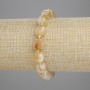 Brățară din citrin tăiat cub, diametrul 8,5 mm, mărgele de 3 mm, lungime 18 cm, elastic