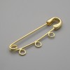 Bază pentru broșă cu ac, 41×12 mm, metal auriu