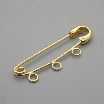 Bază pentru broșă cu ac, 41×12 mm, metal auriu