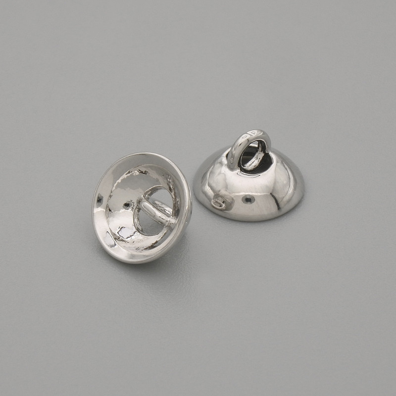 Preț pentru 1 bucată. Cap terminal pentru mărgele, culoare argintie, diametru 8x1 mm ±, gaură diametru 1,8 mm+